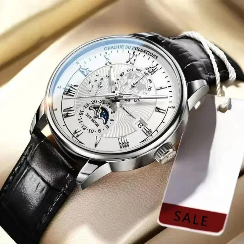 Luxury Man Watch Waterproof Chronograph Moon