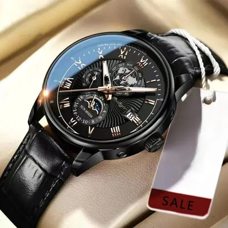 Luxury Man Watch Waterproof Chronograph Moon